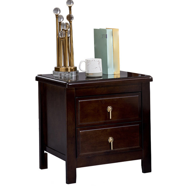 Traditional Drawer Storage Accent Table Nightstand 2 Drawers Bed Nightstand