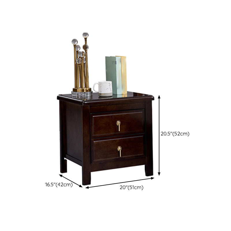 Traditional Drawer Storage Accent Table Nightstand 2 Drawers Bed Nightstand