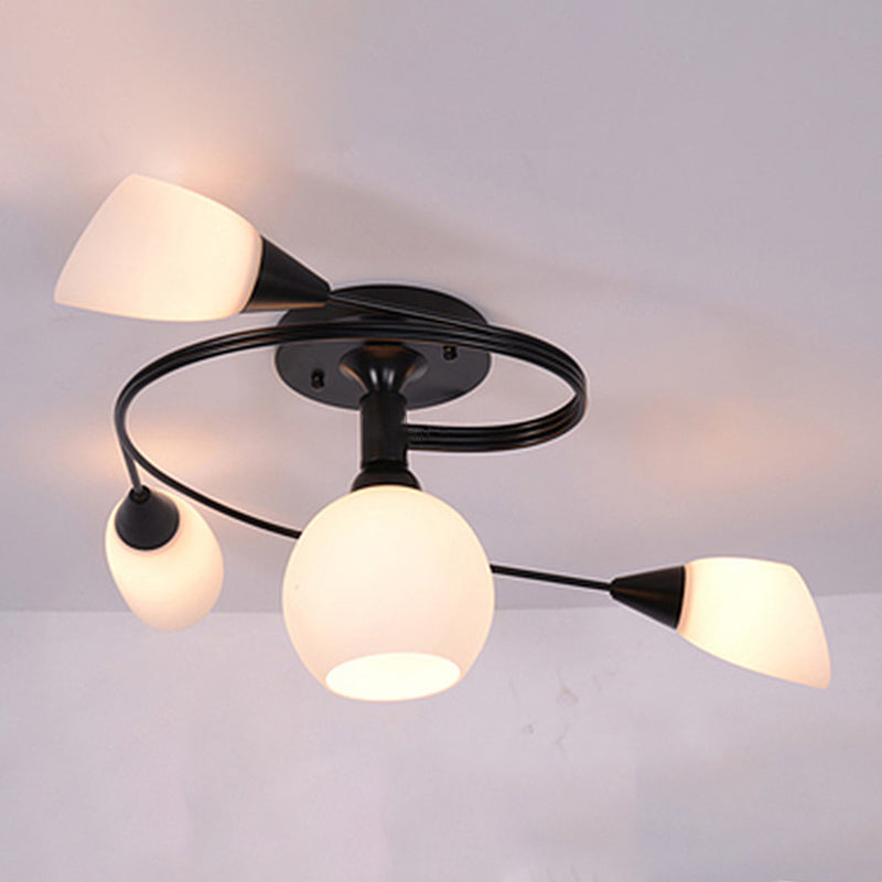 Nordic Glass Shade Ceiling Light Simple Flush Mount Light Fixture for Bedroom