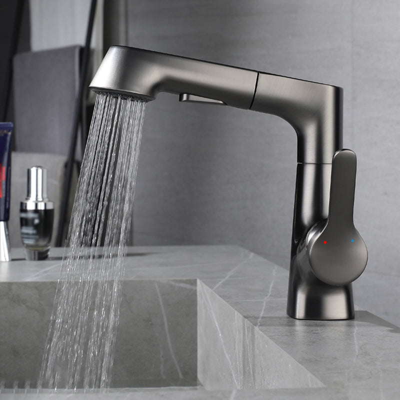 Modern Bathroom Faucet Solid Color Metal Centerset Lavatory Faucet