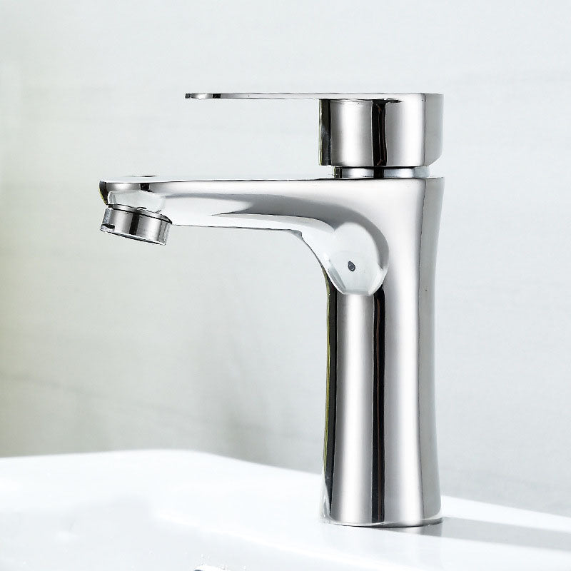 Contemporary Stainless Steel Vessel Faucet Lever Handles Low Arc Vessel Faucet