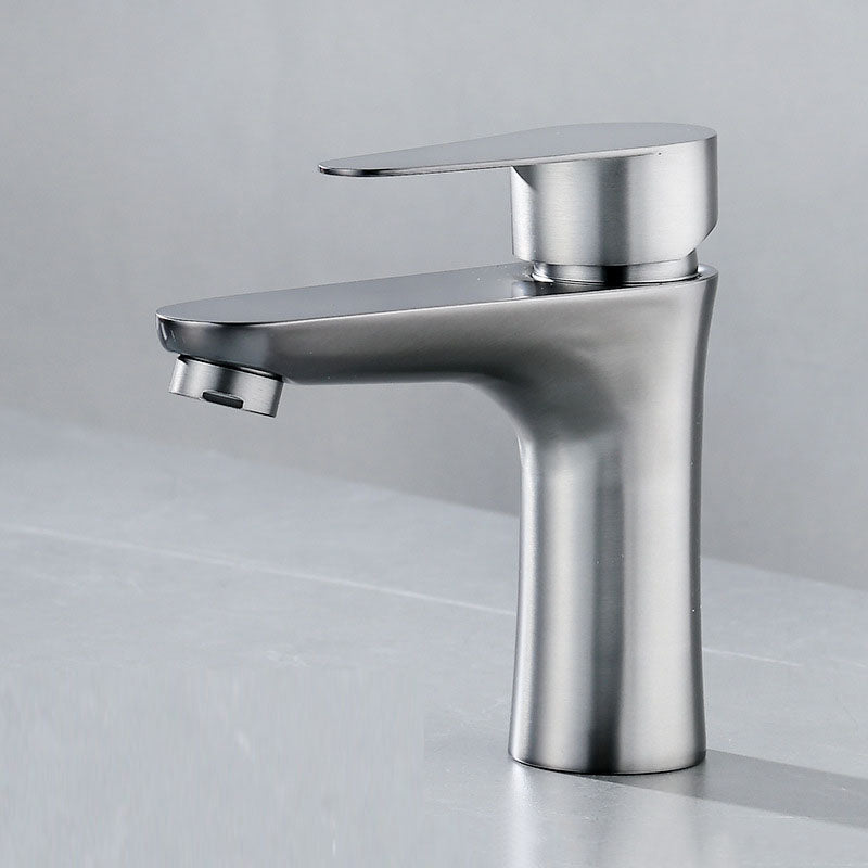 Contemporary Stainless Steel Vessel Faucet Lever Handles Low Arc Vessel Faucet