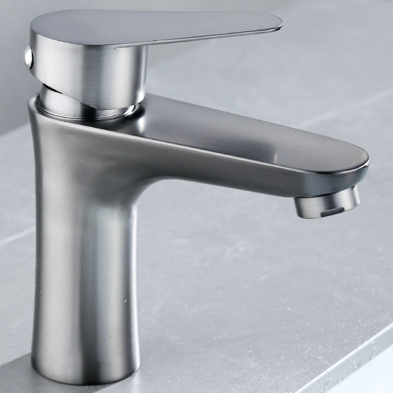 Contemporary Stainless Steel Vessel Faucet Lever Handles Low Arc Vessel Faucet