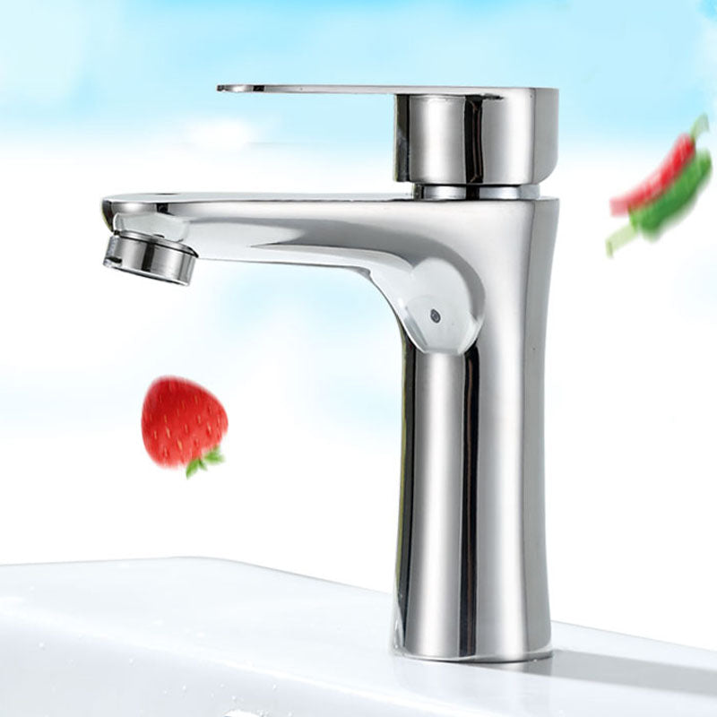 Contemporary Stainless Steel Vessel Faucet Lever Handles Low Arc Vessel Faucet