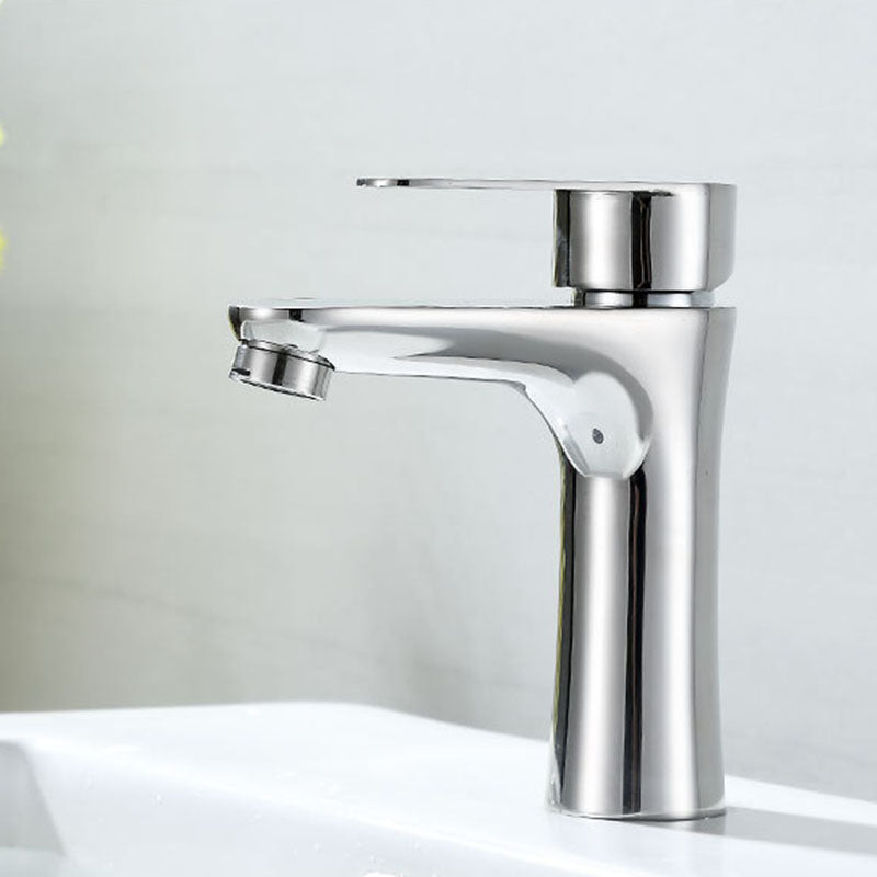 Contemporary Stainless Steel Vessel Faucet Lever Handles Low Arc Vessel Faucet