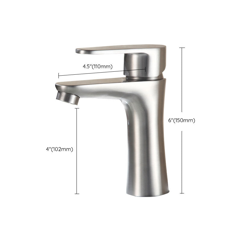 Contemporary Stainless Steel Vessel Faucet Lever Handles Low Arc Vessel Faucet