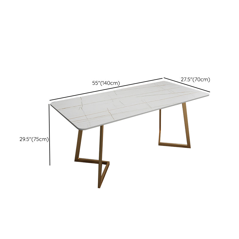 Modern Style Working Table Sintered Stone White Writing Desk