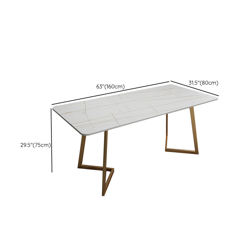 Modern Style Working Table Sintered Stone White Writing Desk