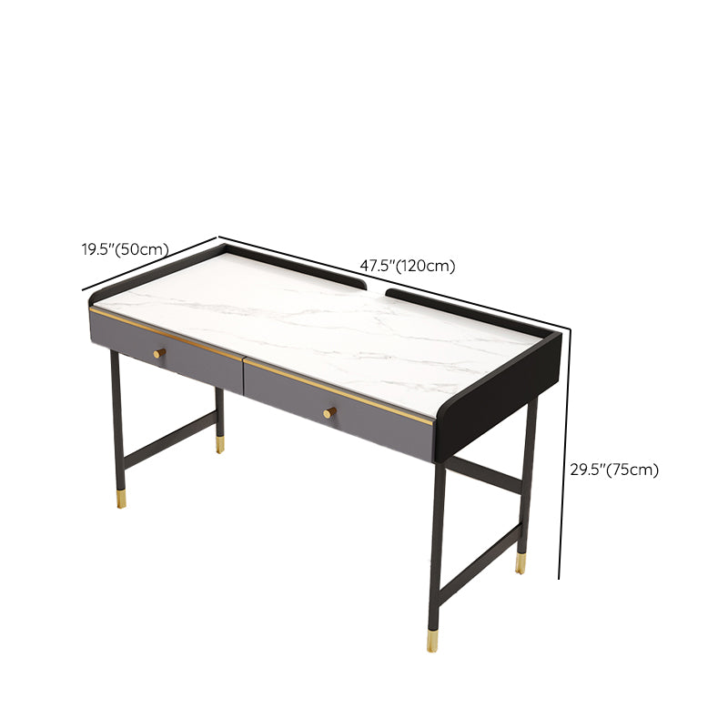 Rectangle Sintered Stone Writing Table Modern Storage Office Desk