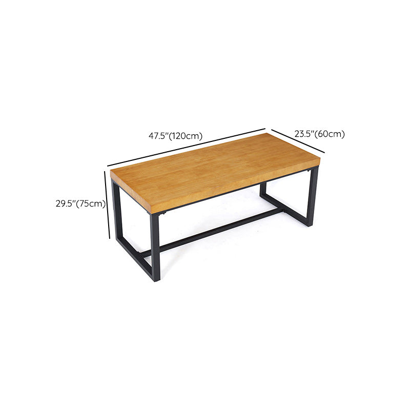 Industrial Brown Office Desk Solid Wood Writing Desk with Metal Legs