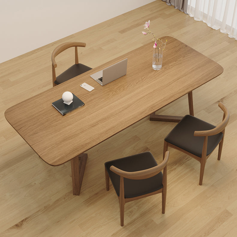 Solid Wood Rectangle Office Table Modern Style Writing Table