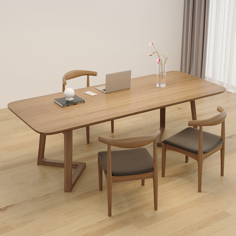 Solid Wood Rectangle Office Table Modern Style Writing Table