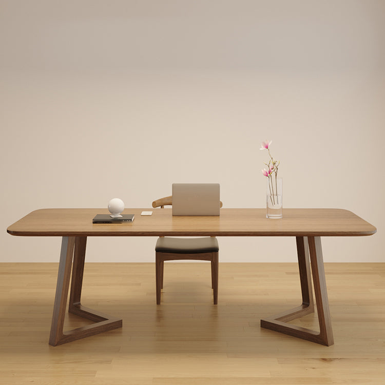 Solid Wood Rectangle Office Table Modern Style Writing Table