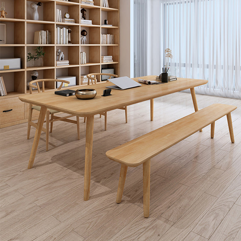 Modern Style Office Meeting Table Solid Wood 4 Legs Writing Desk