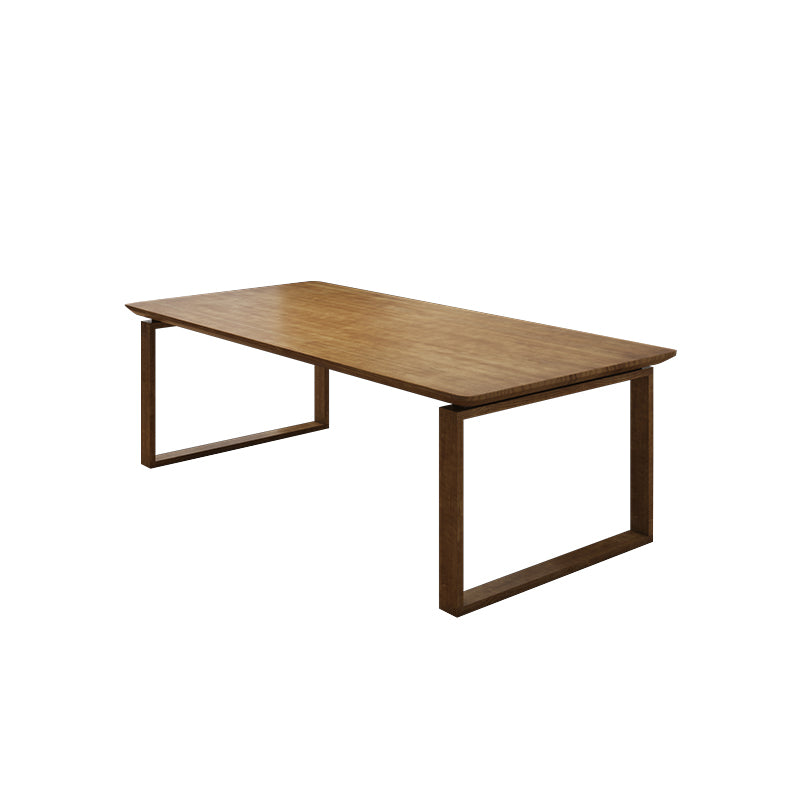 Rectangle Office Writing Table Modern Solid Wood Meeting Desk with Sled Base