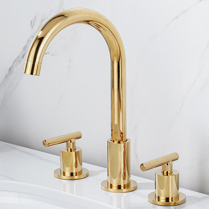 Modern 2-Handle Bathroom Sink Faucet 3 Hole Widespread Bathroom Faucet