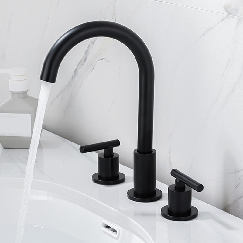 Modern 2-Handle Bathroom Sink Faucet 3 Hole Widespread Bathroom Faucet