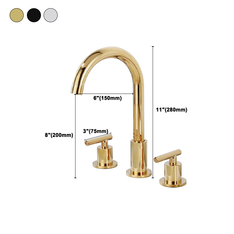 Modern 2-Handle Bathroom Sink Faucet 3 Hole Widespread Bathroom Faucet