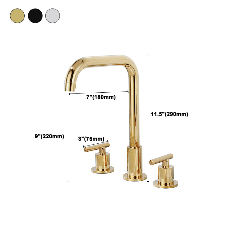 Modern 2-Handle Bathroom Sink Faucet 3 Hole Widespread Bathroom Faucet