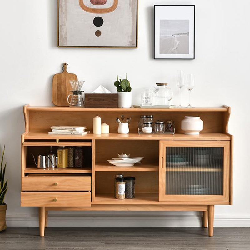 Modern Sideboard Buffet Cabinets Sliding Door Buffet Table with 2-Drawer and 3-Door