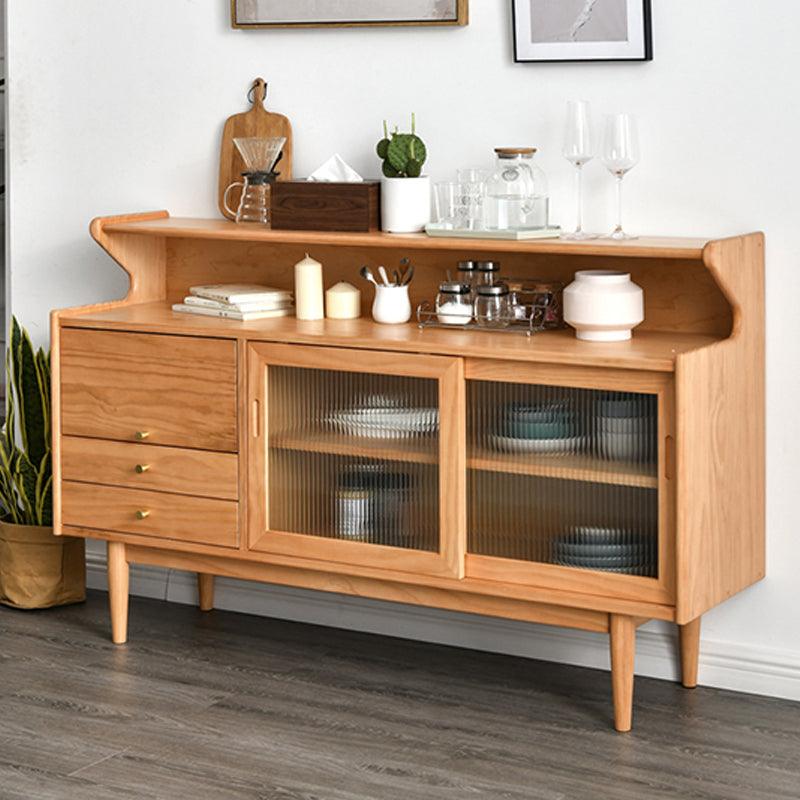 Modern Sideboard Buffet Cabinets Sliding Door Buffet Table with 2-Drawer and 3-Door