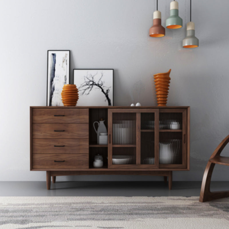 Wooden Storage Sideboard Modern Home Sideboard with Drawers and Sliding Door