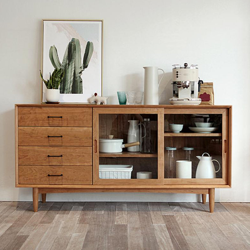 Wooden Storage Sideboard Modern Home Sideboard with Drawers and Sliding Door