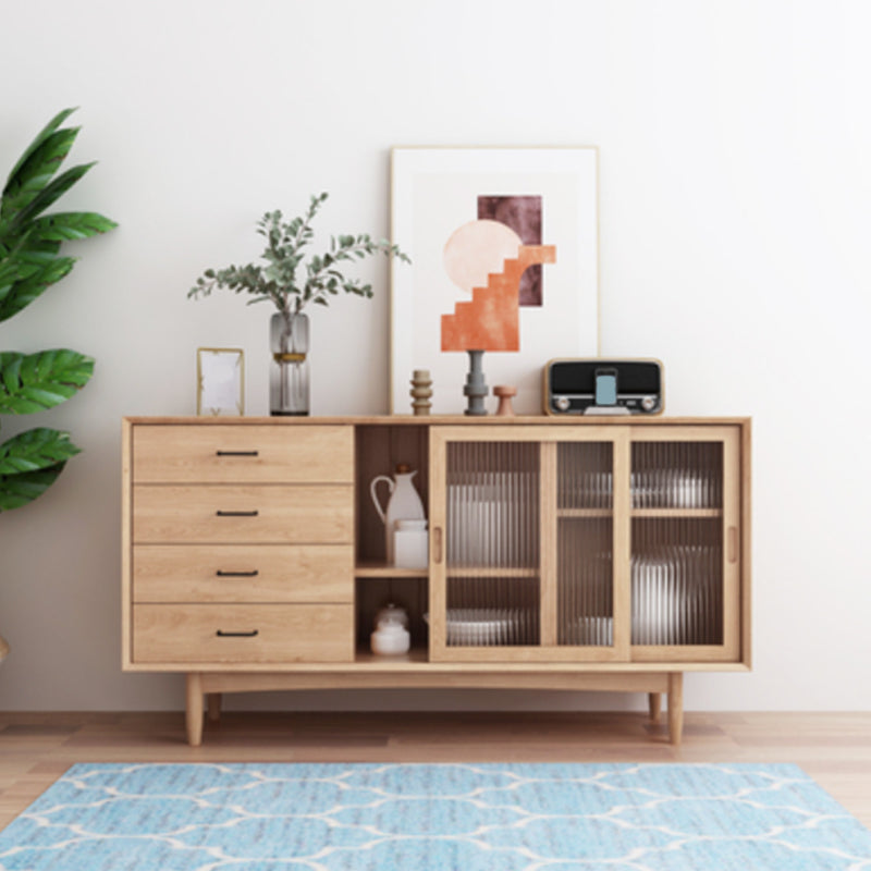 Wooden Storage Sideboard Modern Home Sideboard with Drawers and Sliding Door