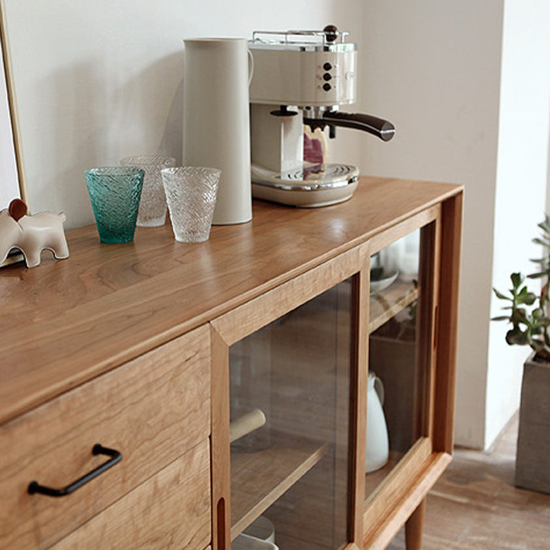 Wooden Storage Sideboard Modern Home Sideboard with Drawers and Sliding Door