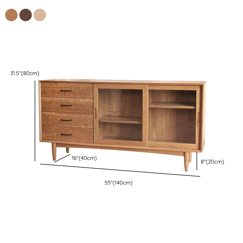 Wooden Storage Sideboard Modern Home Sideboard with Drawers and Sliding Door