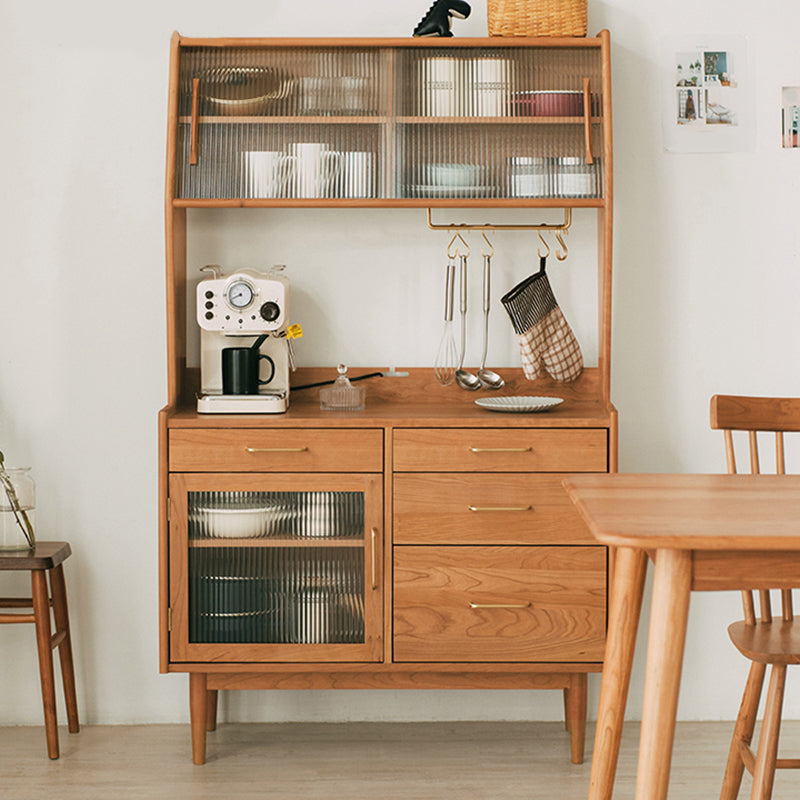 Wooden Sideboard Modern Style Home Open Side Board with Cabinet