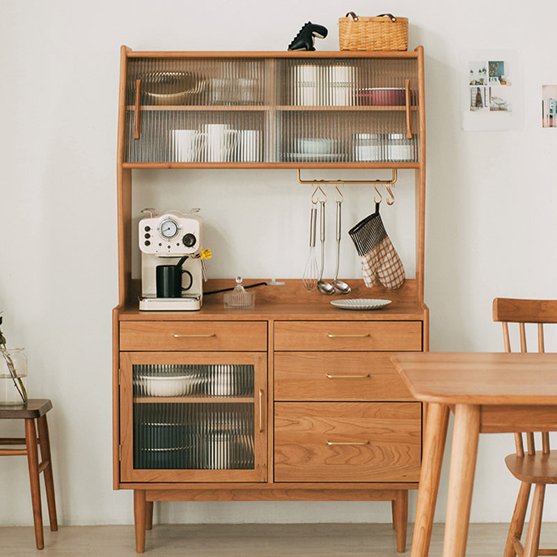 Wooden Sideboard Modern Style Home Open Side Board with Cabinet