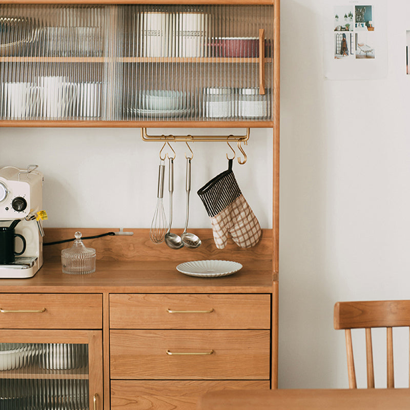 Wooden Sideboard Modern Style Home Open Side Board with Cabinet