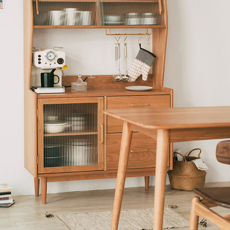 Wooden Sideboard Modern Style Home Open Side Board with Cabinet