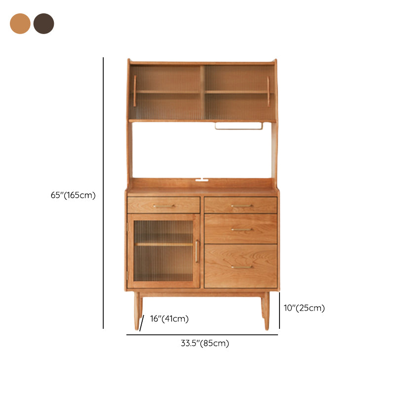 Wooden Sideboard Modern Style Home Open Side Board with Cabinet