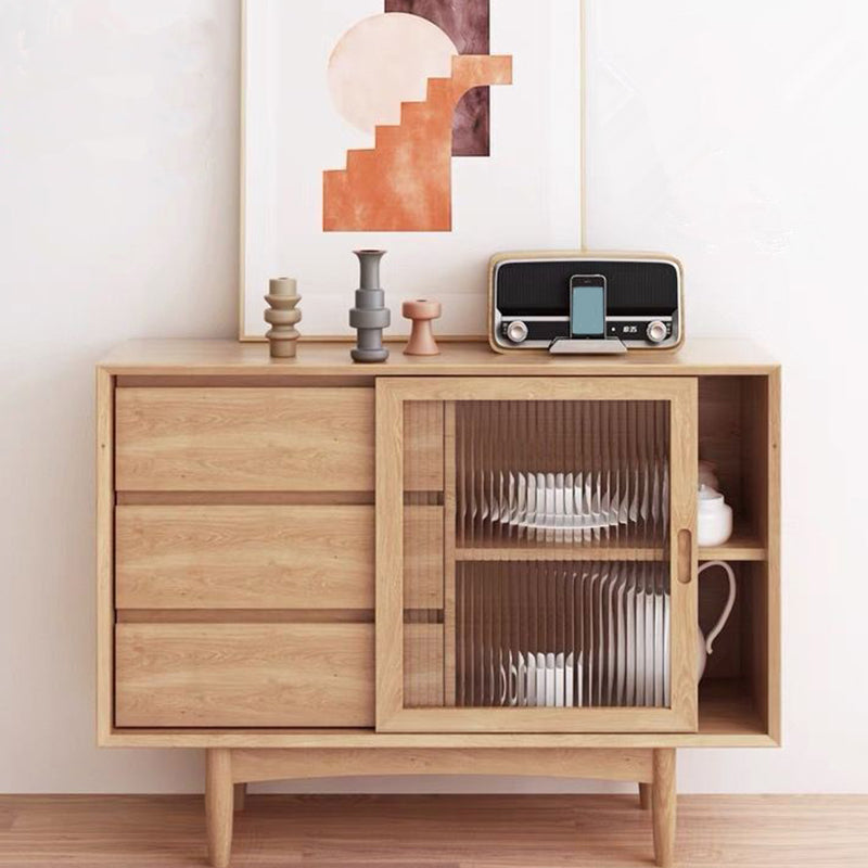 Modern Rectangle Sideboard Wooden Sideboard Cabinet with Sliding Door