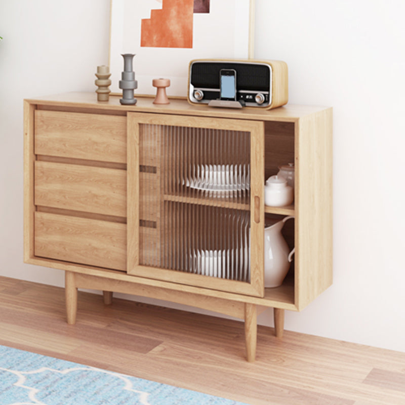 Modern Rectangle Sideboard Wooden Sideboard Cabinet with Sliding Door