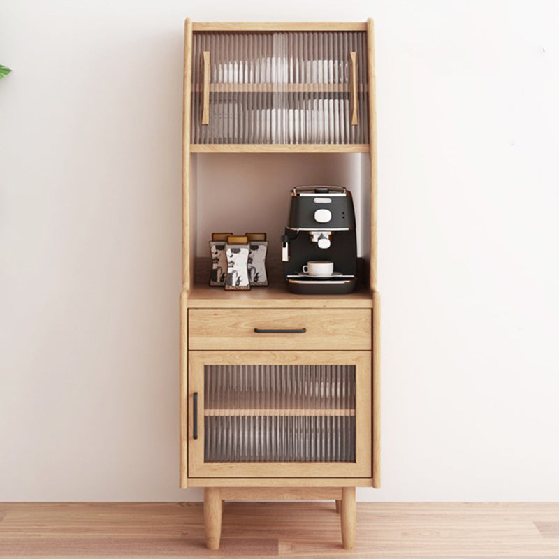 Wooden Sideboard Farmhouse Style Home Side Board with Sliding Door