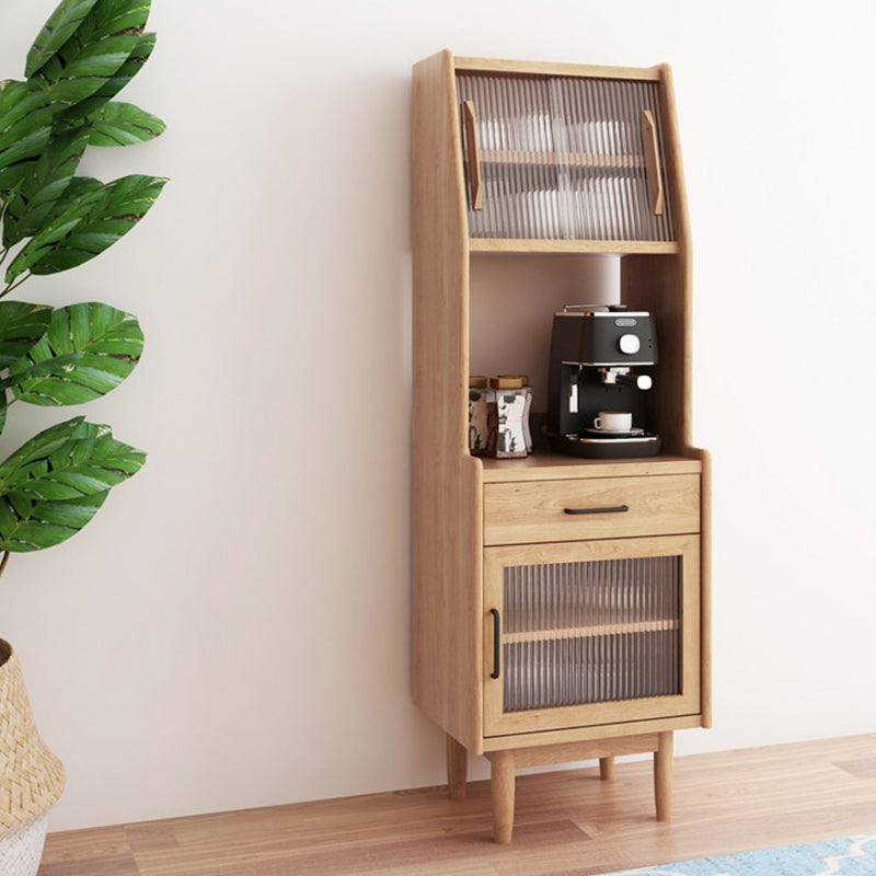 Wooden Sideboard Farmhouse Style Home Side Board with Sliding Door