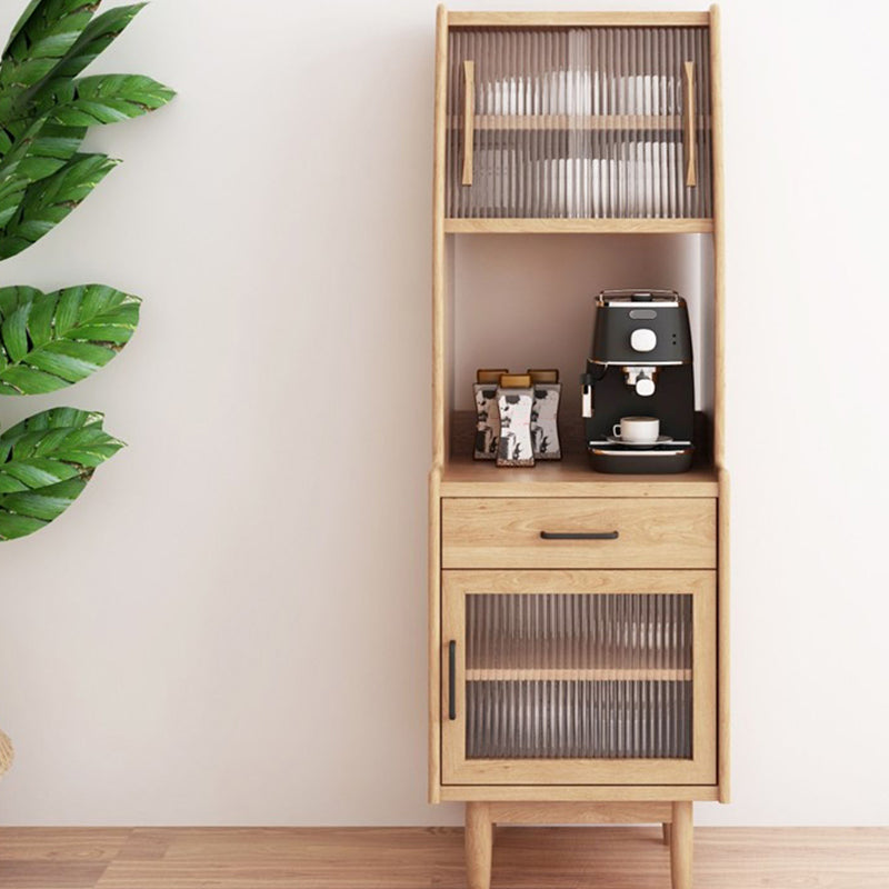 Wooden Sideboard Farmhouse Style Home Side Board with Sliding Door