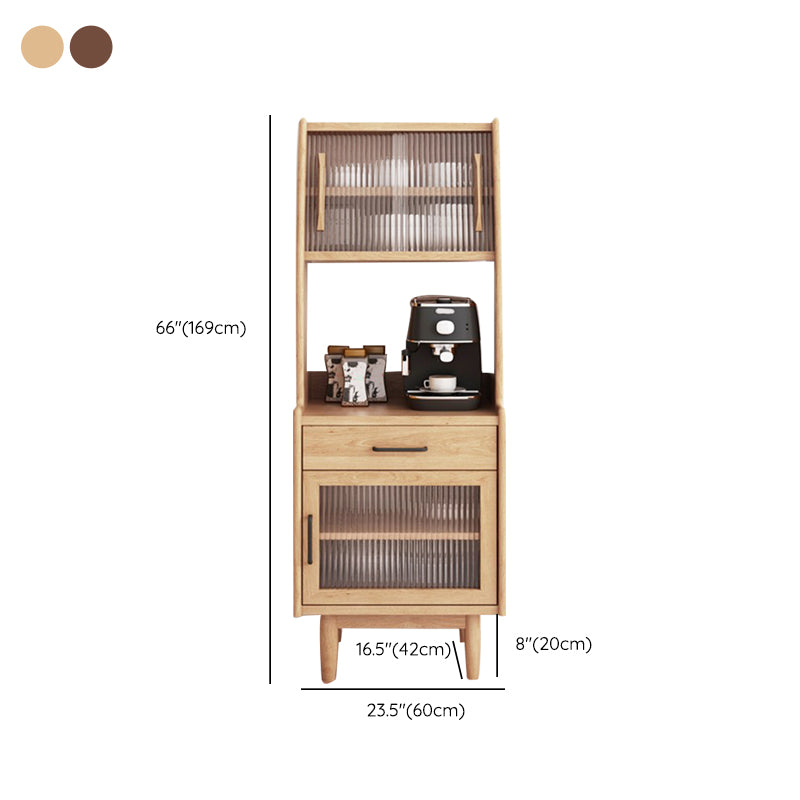 Wooden Sideboard Farmhouse Style Home Side Board with Sliding Door