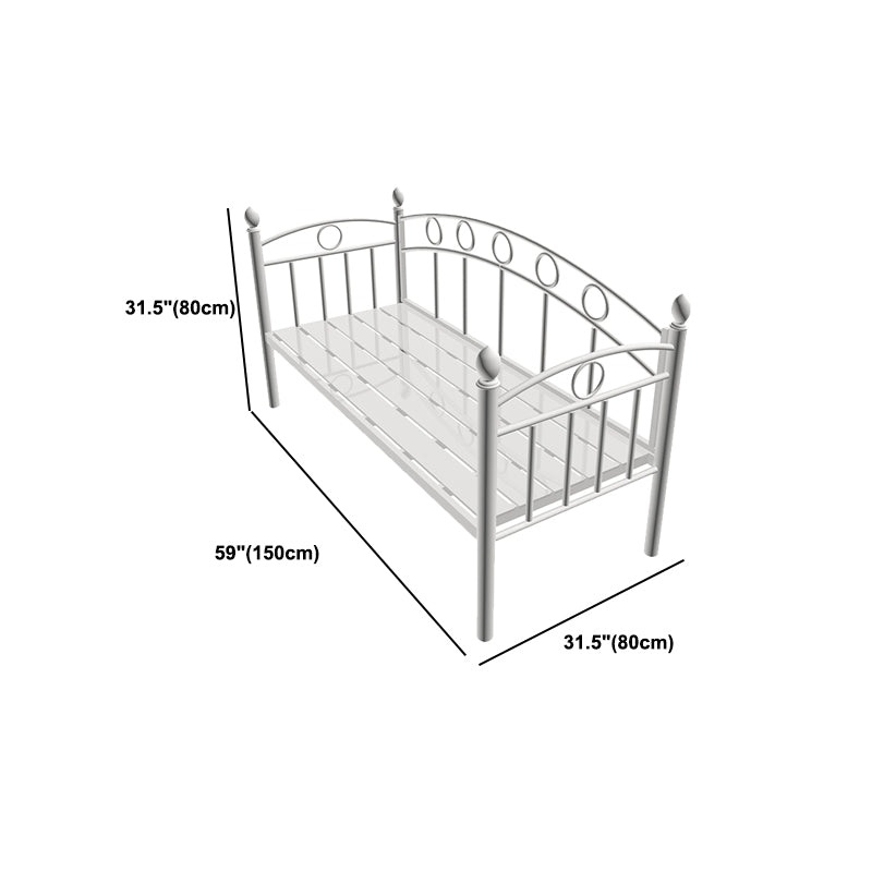 Contemporary Metal Standard Kids Bed Headboard Bed with Guardrail