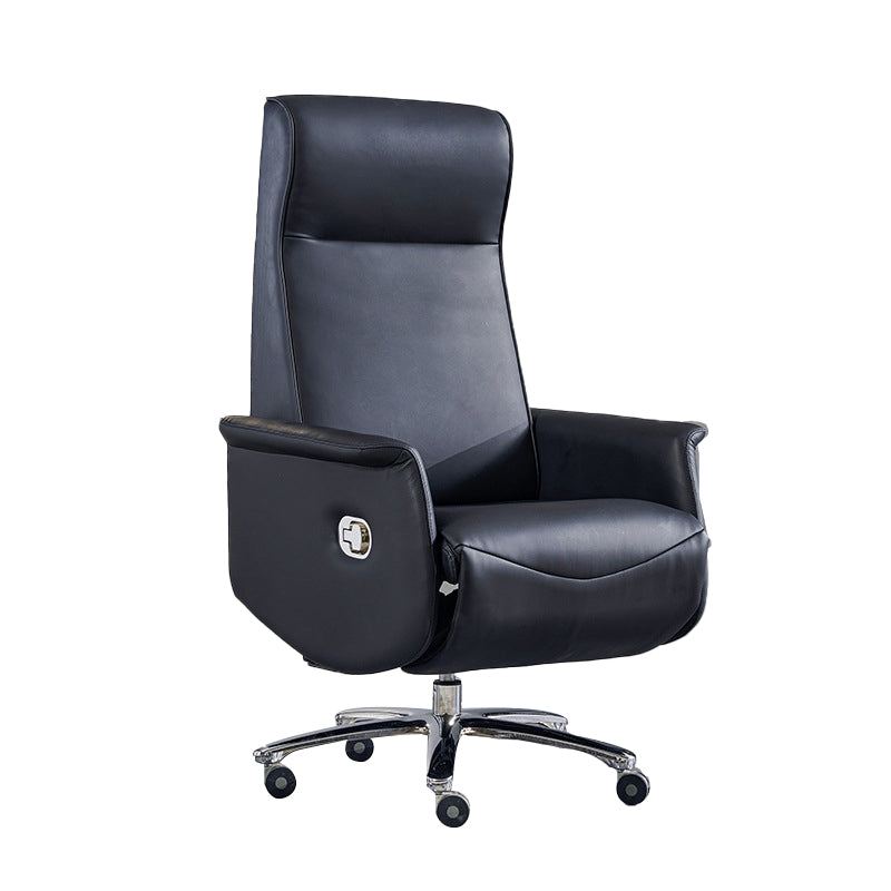 31" Wide Contemporary Managers Chair Black Leather Executive Chair