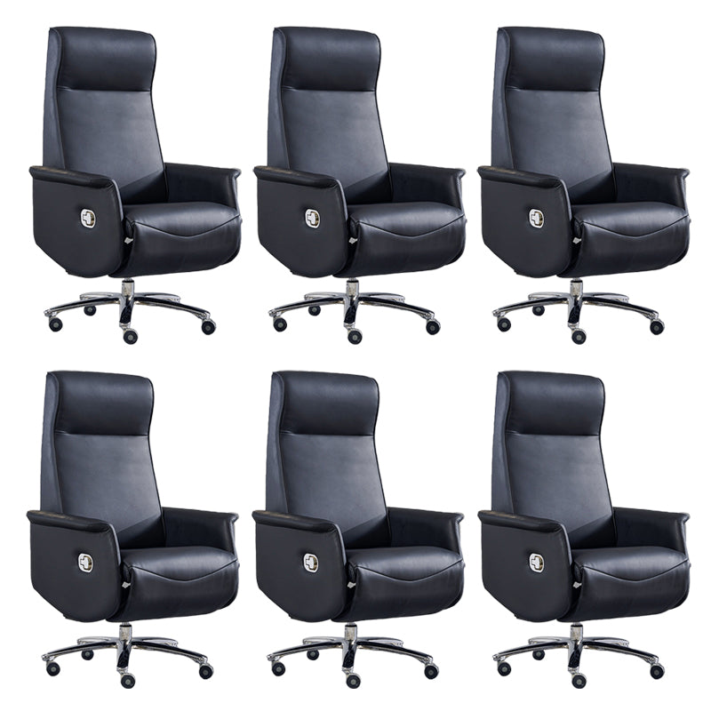 31" Wide Contemporary Managers Chair Black Leather Executive Chair