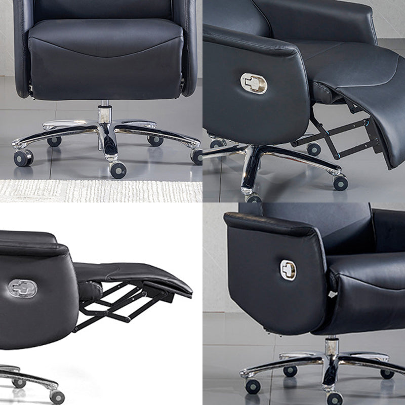 31" Wide Contemporary Managers Chair Black Leather Executive Chair