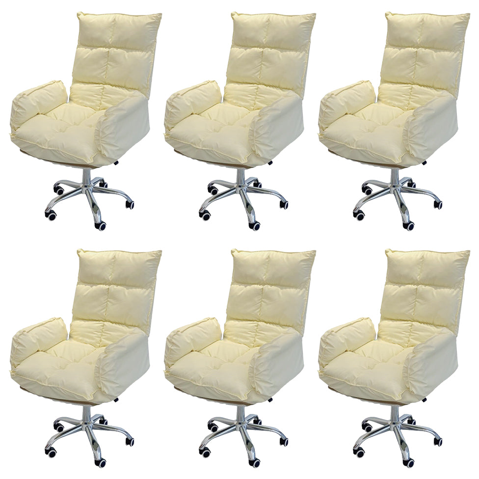 28" Wide Contemporary Office Chair Yellow Upholstered Desk Chair