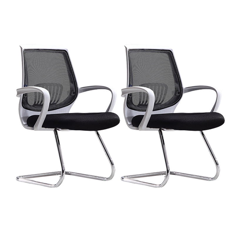 Contemporary Arm Chair Lumbar Support Fixed Arms Office Chair