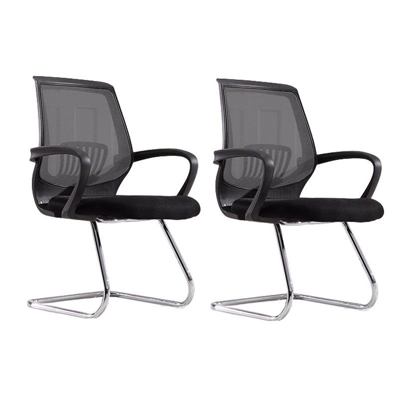 Contemporary Arm Chair Lumbar Support Fixed Arms Office Chair