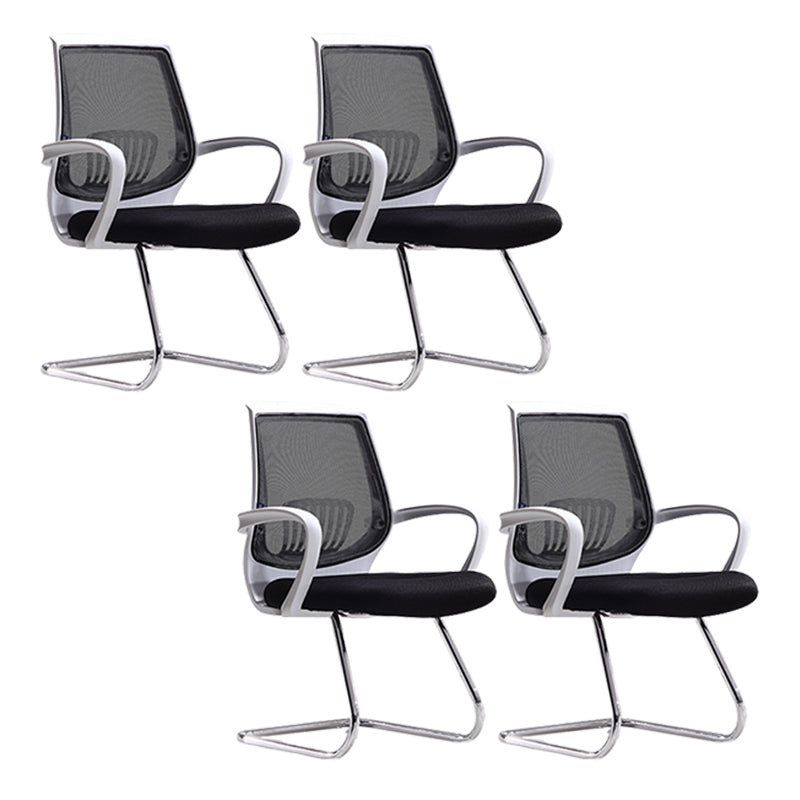 Contemporary Arm Chair Lumbar Support Fixed Arms Office Chair