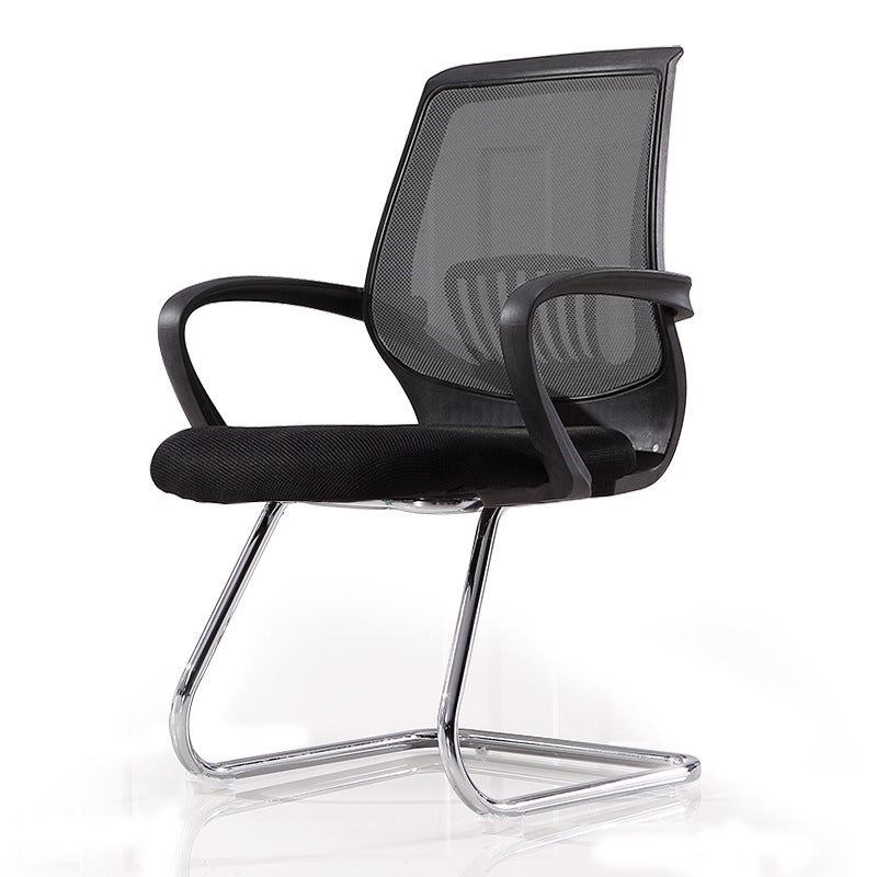 Contemporary Arm Chair Lumbar Support Fixed Arms Office Chair